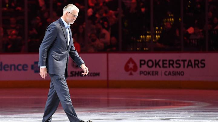 Jan 9, 2025; Philadelphia, Pennsylvania, USA; Philadelphia Flyers senior advisor Paul Holmgren during pregame ceremony against the Dallas Stars at Wells Fargo Center. Mandatory Credit: Eric Hartline-Imagn Images