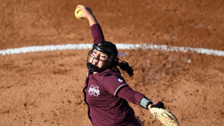 Mississippi State   s Aspen Wesley (28) throws a pitch during a  Lady Vols softball game against Mississippi State at Sherri Parker Lee Stadium, Friday, April 1, 2022. The Lady Vols defeated Mississippi State.

Softball0401 0253