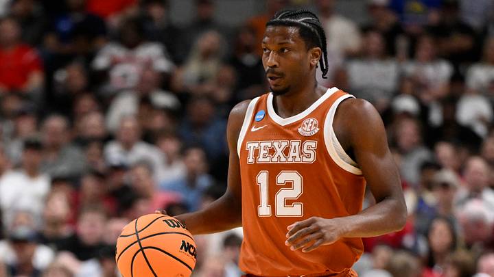 Mar 26, 2026; San Jose, CA, USA; Texas Longhorns guard Tramon Mark (12) dribbles the ball against the Purdue Boilermakers in the first half during a Sweet Sixteen game of the West Regional of the men's 2026 NCAA Tournament at SAP Center. Mandatory Credit: Eakin Howard-Imagn Images Mar 26, 2026; San Jose, CA, USA; Texas Longhorns guard Tramon Mark (12) dribbles the ball against the Purdue Boilermakers in the first half during a Sweet Sixteen game of the West Regional of the men's 2026 NCAA Tournament at SAP Center. Mandatory Credit: Eakin Howard-Imagn Images
