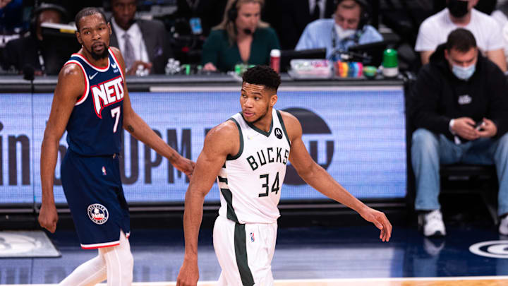 Giannis Antetokounmpo and Kevin Durant.