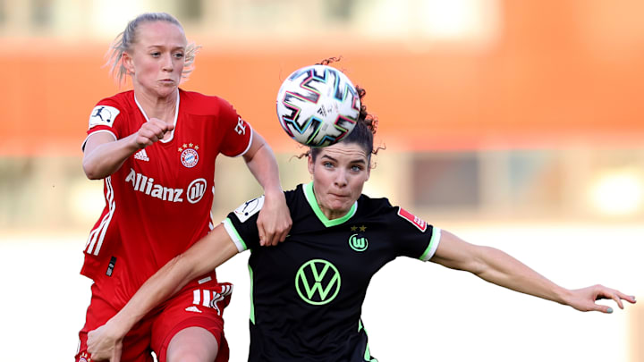 Liefern sich ein enges Rennen um die Meisterschaft: Bayerns Lea Schüller und Wolfsburgs Dominique Janssen