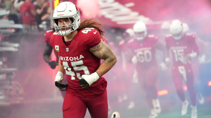 Arizona Cardinals linebacker Dennis Gardeck (45) takes the field for their game against the Atlanta