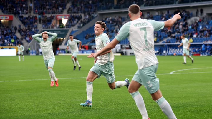 Werder Bremen beim Sieg in Hoffenheim Werder Bremen beim Sieg in Hoffenheim