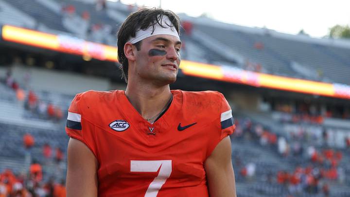 Aug 29, 2026; Charlottesville, Virginia, USA; Virginia Cavaliers quarterback Beau Pribula (7) exits the field following the game against the North Carolina State Wolfpack at Scott Stadium. Mandatory Credit: Greg Atkins-Imagn Images Aug 29, 2026; Charlottesville, Virginia, USA; Virginia Cavaliers quarterback Beau Pribula (7) exits the field following the game against the North Carolina State Wolfpack at Scott Stadium. Mandatory Credit: Greg Atkins-Imagn Images