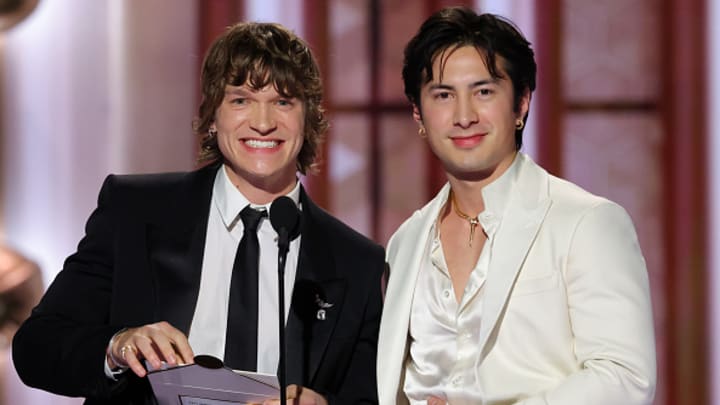 Connor Storrie (left) and Hudson Williams (right) have made Heated Rivalry one of hockey’s biggest-ever pop-culture hits.