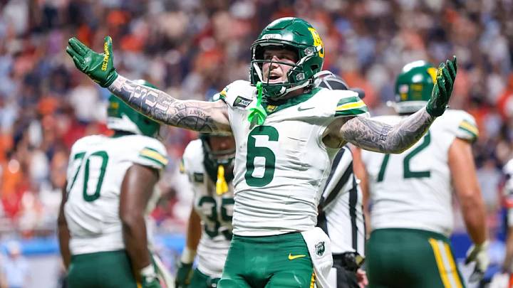 Baylor Bears wide receiver Gavin Freeman celebrates after a touchdown against the Auburn Tigers in the fourth quarter. Baylor Bears wide receiver Gavin Freeman celebrates after a touchdown against the Auburn Tigers in the fourth quarter.