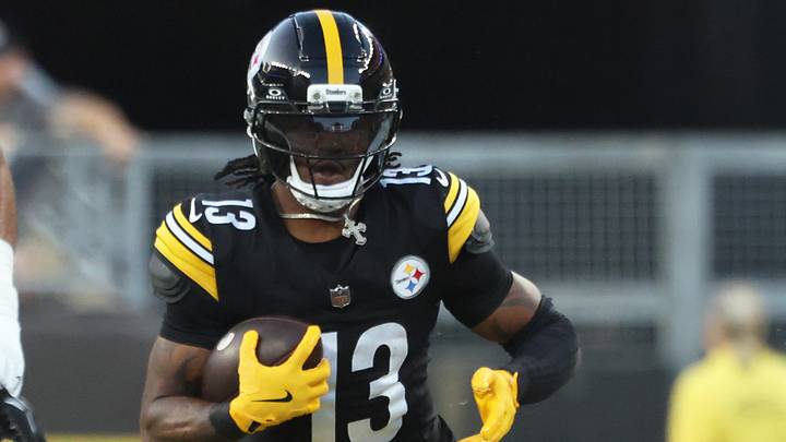 Aug 21, 2026; Pittsburgh, Pennsylvania, USA;  Pittsburgh Steelers running back Rico Dowdle (13) runs the ball against the New York Jets during the second quarter at Acrisure Stadium.  Mandatory Credit: Charles LeClaire-Imagn Images
