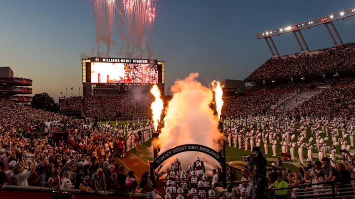 South Carolina football team entering to "2001" ahead of Saturday's win over Akron