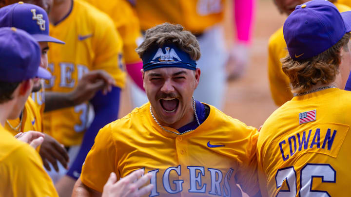 Jake Brown 7, LSU Tigers take on the Tennessee Vols. Sunday, April 27, 2025.