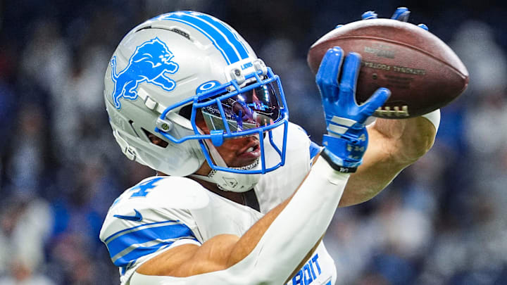 Detroit Lions wide receiver Amon-Ra St. Brown (14). Detroit Lions wide receiver Amon-Ra St. Brown (14).