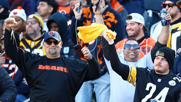 Steelers fans and their terrible towels were present for a game earlier this season at Soldier Field. The Bears have their own terrible towels for the Packers showdown.