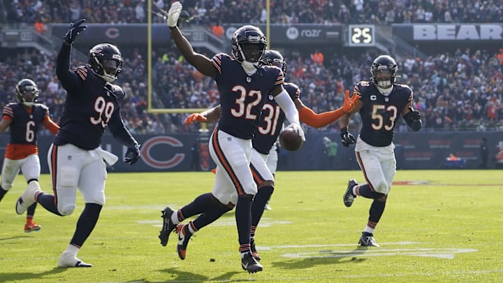 Terell Smith celebrates an interception against Minnesota. The Bears have 19 takeaways, fulfilling Matt Eberflus' vision for the team. Terell Smith celebrates an interception against Minnesota. The Bears have 19 takeaways, fulfilling Matt Eberflus' vision for the team.