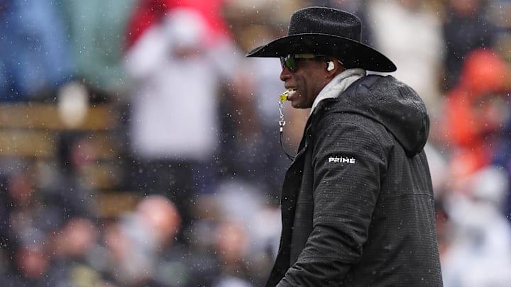 Apr 27, 2024; Boulder, CO, USA; Colorado Buffaloes head coach Deion Sanders during a spring game