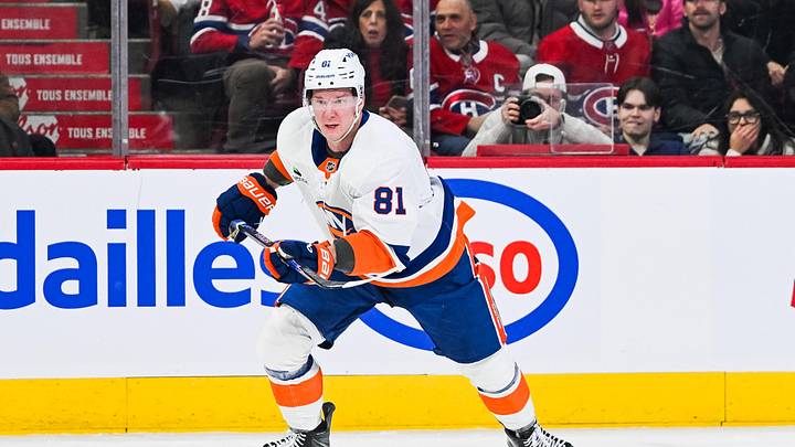 Feb 26, 2026; Montreal, Quebec, CAN; New York Islanders left wing Ondrej Palat (81) skates against the Montreal Canadiens during the first period at Bell Centre. Mandatory Credit: David Kirouac-Imagn Images