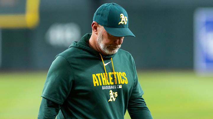 Jul 21, 2026; Phoenix, Arizona, USA; Athletics manager Mark Kotsay against the Arizona Diamondbacks at Chase Field. Mandatory Credit: Mark J. Rebilas-Imagn Images Jul 21, 2026; Phoenix, Arizona, USA; Athletics manager Mark Kotsay against the Arizona Diamondbacks at Chase Field. Mandatory Credit: Mark J. Rebilas-Imagn Images