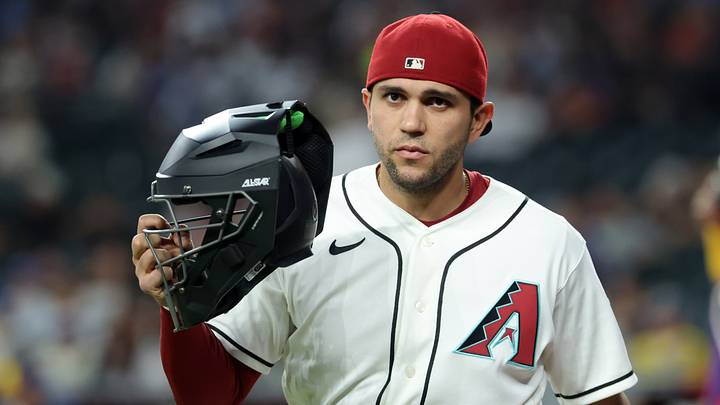Jul 5, 2026; Phoenix, Arizona, USA; Arizona Diamondbacks catcher Adrian Del Castillo against the Milwaukee Brewers at Chase Field. Mandatory Credit: Mark J. Rebilas-Imagn Images Jul 5, 2026; Phoenix, Arizona, USA; Arizona Diamondbacks catcher Adrian Del Castillo against the Milwaukee Brewers at Chase Field. Mandatory Credit: Mark J. Rebilas-Imagn Images