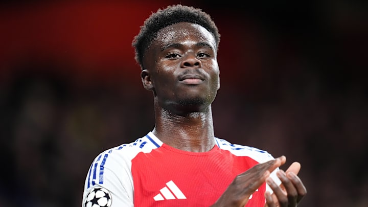 Bukayo Saka scored in Arsenal's Champions League victory over PSG.