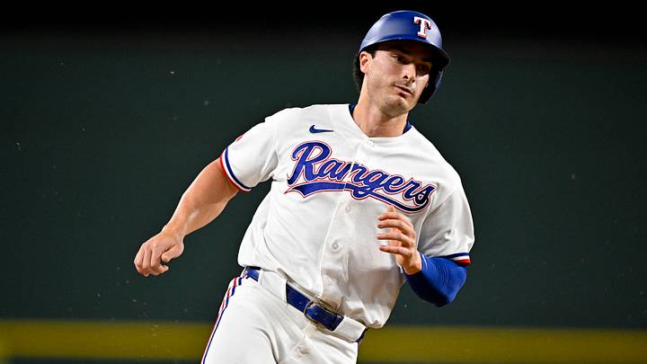 Texas Rangers second baseman Justin Foscue. Credit: Jerome Miron-Imagn Images Texas Rangers second baseman Justin Foscue. Credit: Jerome Miron-Imagn Images
