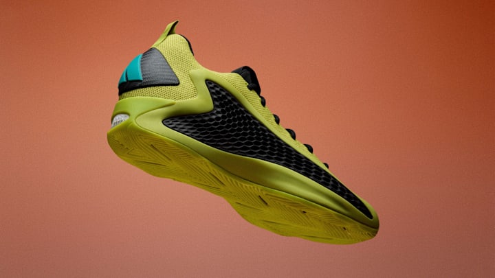 The adidas Anthony Edwards 1 Low "Preloved Lime" colorway.