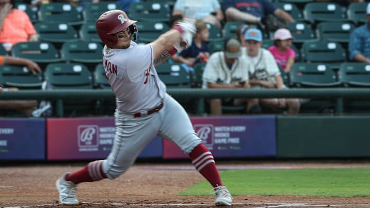 Frisco RoughRiders infielder Cody Freeman bats at Whataburger Field on Tuesday, April 30, 2024, in Corpus Christi, Texas. Frisco RoughRiders infielder Cody Freeman bats at Whataburger Field on Tuesday, April 30, 2024, in Corpus Christi, Texas.