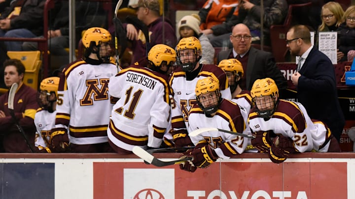 Former St. Cloud State coach Bob Motzko faces off with the Huskies for the first time as head coach of Minnesota Sunday, Dec. 29, 2019, at 3M Arena at Mariucci in Minneapolis. 