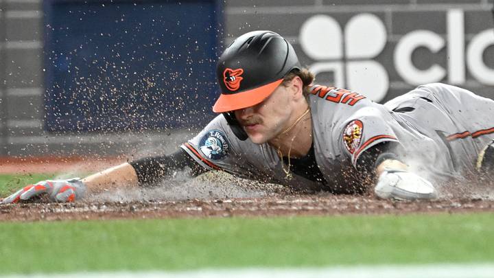 Jun 5, 2026; Toronto, Ontario, CAN; Baltimore Orioles shortstop Gunnar Henderson (2) slides in to home plate to score a run against the Toronto Blue Jays in the sixth inning at Rogers Centre. Mandatory Credit: Dan Hamilton-Imagn Images Jun 5, 2026; Toronto, Ontario, CAN; Baltimore Orioles shortstop Gunnar Henderson (2) slides in to home plate to score a run against the Toronto Blue Jays in the sixth inning at Rogers Centre. Mandatory Credit: Dan Hamilton-Imagn Images