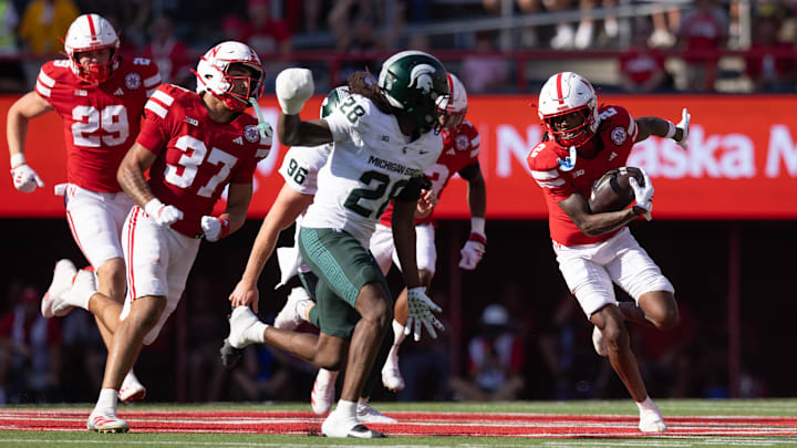 Jacory Barney made some of the biggest plays of the game in Nebraska's 38-27 win over Michigan State. Jacory Barney made some of the biggest plays of the game in Nebraska's 38-27 win over Michigan State.