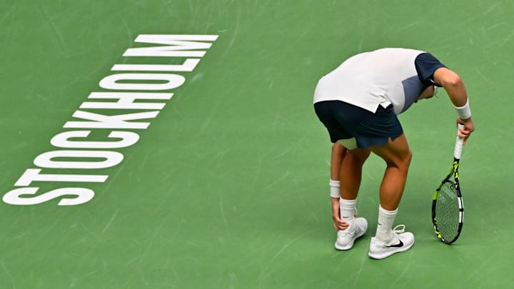 Holger Rune injured his Achilles tendon at the BNP Paribas Nordic Open in Stockholm.