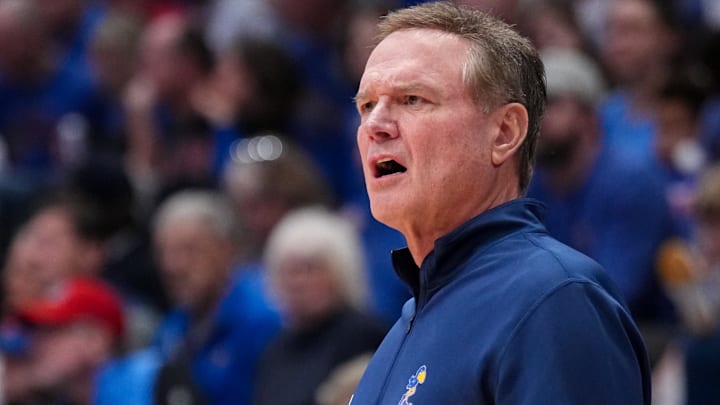 Kansas Jayhawks coach Bill Self against the Cincinnati Bearcats  at Allen Fieldhouse. 