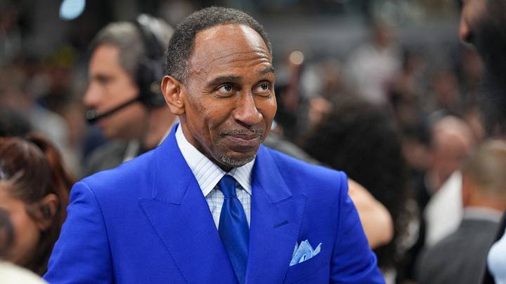 Stephen A. Smith looks on before the game between the San Antonio Spurs and the New York Knicks in game two of the 2026 NBA Finals at Frost Bank Center. Stephen A. Smith looks on before the game between the San Antonio Spurs and the New York Knicks in game two of the 2026 NBA Finals at Frost Bank Center.