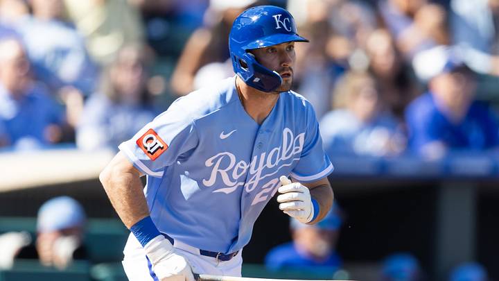 Feb 25, 2026; Surprise, Arizona, USA; Kansas City Royals outfielder Kameron Misner against the Seattle Mariners during a spring training game at Surprise Stadium. Mandatory Credit: Mark J. Rebilas-Imagn Images Feb 25, 2026; Surprise, Arizona, USA; Kansas City Royals outfielder Kameron Misner against the Seattle Mariners during a spring training game at Surprise Stadium. Mandatory Credit: Mark J. Rebilas-Imagn Images