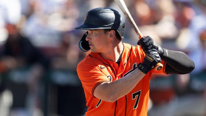 Mar 3, 2026; Scottsdale, AZ, USA; San Francisco Giants outfielder Will Brennan against Team USA during a spring training game at Scottsdale Stadium. Mandatory Credit: Mark J. Rebilas-Imagn Images Mar 3, 2026; Scottsdale, AZ, USA; San Francisco Giants outfielder Will Brennan against Team USA during a spring training game at Scottsdale Stadium. Mandatory Credit: Mark J. Rebilas-Imagn Images