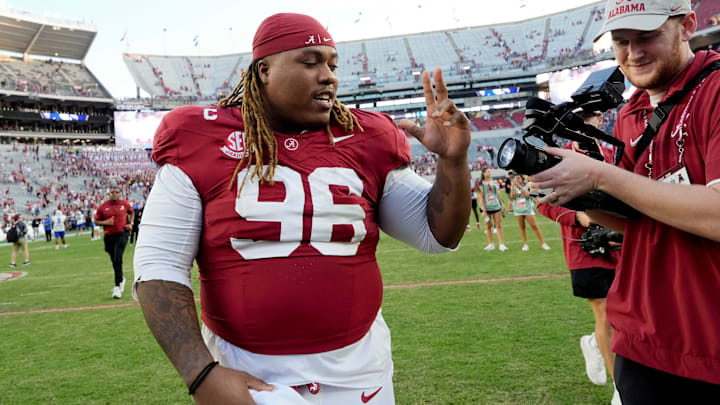 Nov 22, 2025; Tuscaloosa, Alabama, USA; Alabama defensive lineman Tim Keenan III (96), a senior, leaves Saban Field at Bryant-Denny Stadium after the win over Eastern Illinois. Mandatory Credit: Gary Cosby Jr.-Imagn Images Nov 22, 2025; Tuscaloosa, Alabama, USA; Alabama defensive lineman Tim Keenan III (96), a senior, leaves Saban Field at Bryant-Denny Stadium after the win over Eastern Illinois. Mandatory Credit: Gary Cosby Jr.-Imagn Images