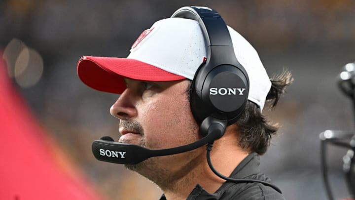 Aug 16, 2025; Pittsburgh, Pennsylvania, USA; Tampa Bay Buccaneers offensive coordinator Josh Grizzard Mandatory Credit: Barry Reeger-Imagn Images