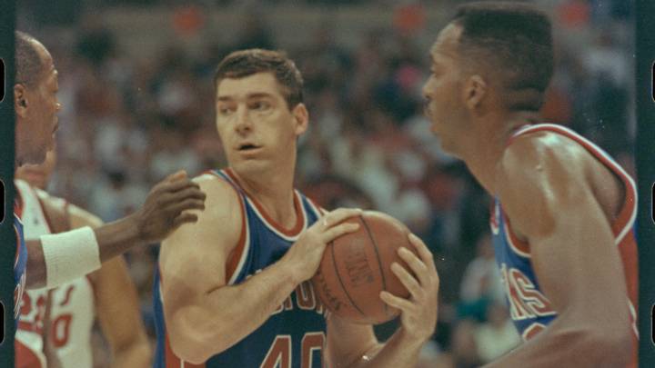 06/10/1990; Portland, Oregon,USA; Pistons'' Bill Laimbeer gets a rebound in the third game of the NBA Finals, Mandatory Credit: Craig Porter, Detroit Free Press, USA Today Network 06/10/1990; Portland, Oregon,USA; Pistons'' Bill Laimbeer gets a rebound in the third game of the NBA Finals, Mandatory Credit: Craig Porter, Detroit Free Press, USA Today Network