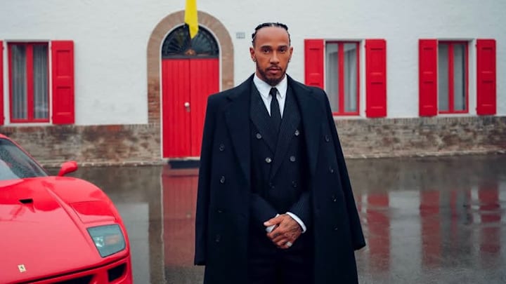 Lewis Hamilton arrives at Maranello.