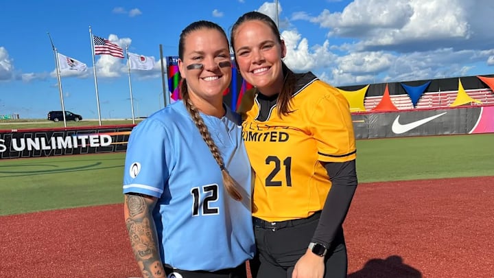 Professional softball players Gwen Svekis and Taylor Edwards recently got married.