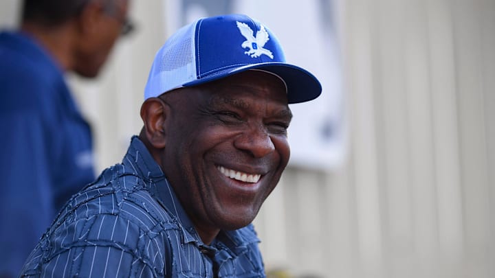 Andre Dawson smiles at the Jackie Robinson Training Complex, Friday, Feb. 23, 2024, during the Andre Dawson Classic in Vero Beach. Dawson, Dawson, a Miami native who played baseball at Florida A&M in Tallahassee, had a 21-year MLB career, where he hit .278 with 438 home runs and was an eight-time Gold Glove winner and All-Star with the Montreal Expos, Chicago Cubs, Boston Red Sox and Florida Marlins. Andre Dawson smiles at the Jackie Robinson Training Complex, Friday, Feb. 23, 2024, during the Andre Dawson Classic in Vero Beach. Dawson, Dawson, a Miami native who played baseball at Florida A&M in Tallahassee, had a 21-year MLB career, where he hit .278 with 438 home runs and was an eight-time Gold Glove winner and All-Star with the Montreal Expos, Chicago Cubs, Boston Red Sox and Florida Marlins.