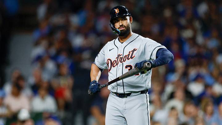 Detroit Tigers left fielder Riley Greene (31) reacts after striking out. Credit: Kamil Krzaczynski-Imagn Images Detroit Tigers left fielder Riley Greene (31) reacts after striking out. Credit: Kamil Krzaczynski-Imagn Images