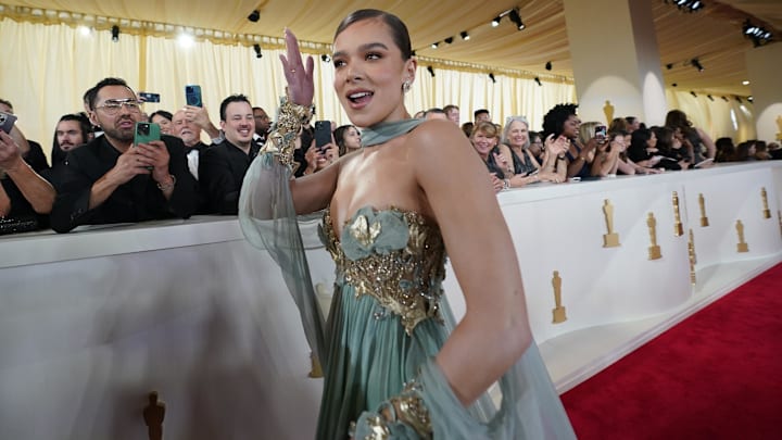 Hailee Steinfeld on the red carpet at the 96th Oscars at the Dolby Theatre at Ovation Hollywood in Los Angeles on Sunday, March 10, 2024.