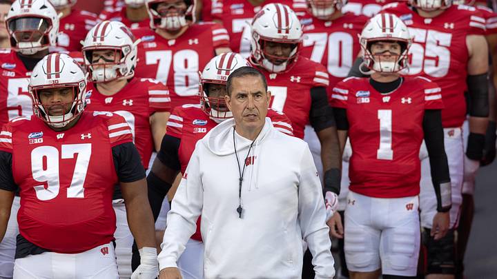 Oct 24, 2026; Madison, Wisconsin, USA; Wisconsin Badgers head coach Luke Fickell walks onto the field with his team for warmups before the game against the USC Trojans at Camp Randall Stadium. Mandatory Credit: Anthony Wahl-Imagn Images Oct 24, 2026; Madison, Wisconsin, USA; Wisconsin Badgers head coach Luke Fickell walks onto the field with his team for warmups before the game against the USC Trojans at Camp Randall Stadium. Mandatory Credit: Anthony Wahl-Imagn Images