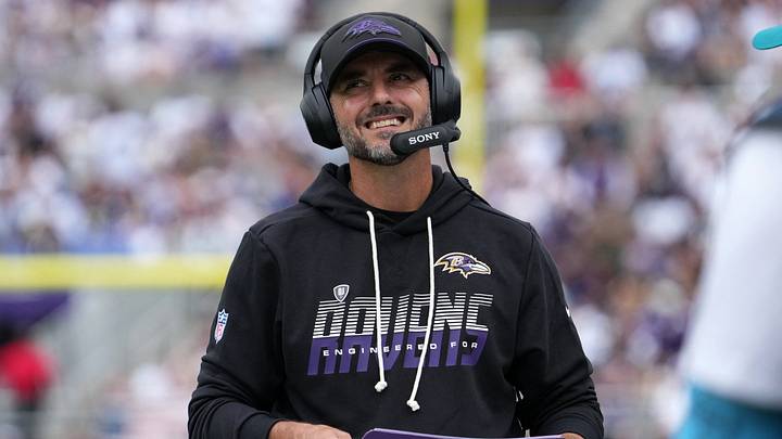 Sep 20, 2026; Baltimore, Maryland, USA; Baltimore Ravens head coach Jesse Minter looks on in the first quarter against the New Orleans Saints at M&T Bank Stadium. Mandatory Credit: James Lang-Imagn Images Sep 20, 2026; Baltimore, Maryland, USA; Baltimore Ravens head coach Jesse Minter looks on in the first quarter against the New Orleans Saints at M&T Bank Stadium. Mandatory Credit: James Lang-Imagn Images