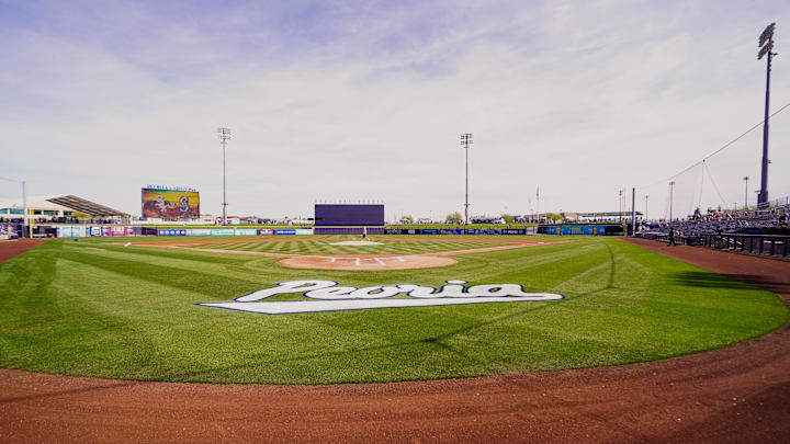 Feb 24, 2026; Peoria, Arizona, USA; Peoria Sports Complex before a game between the Seattle Mariners and the Chicago White Sox in Peoria, Arizona. Mandatory Credit: Arianna Grainey-Imagn Images Feb 24, 2026; Peoria, Arizona, USA; Peoria Sports Complex before a game between the Seattle Mariners and the Chicago White Sox in Peoria, Arizona. Mandatory Credit: Arianna Grainey-Imagn Images