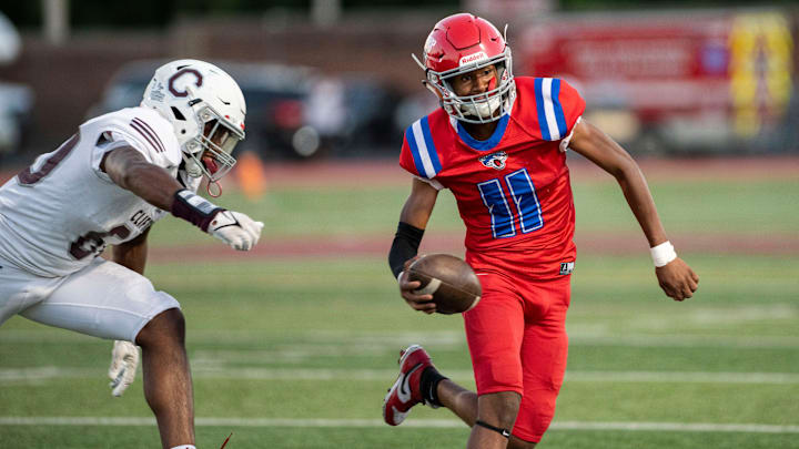 East Orange Campus football at Clifton on Thursday, Sept. 1, 2022. EO #11 Kyree Fisher.

East Orange Campus Football At Clifton