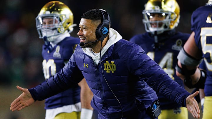 Notre Dame head coach Marcus Freeman during the College Football Playoff game between Notre Dame and Indiana.