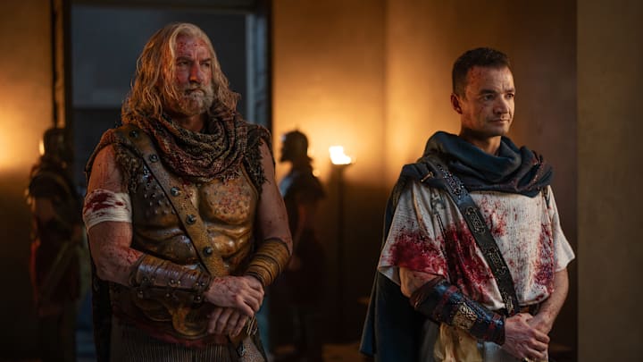 Graham McTavish (Korris) and Nick E. Tarabay (Ashur) in Spartacus: House of Ashur.