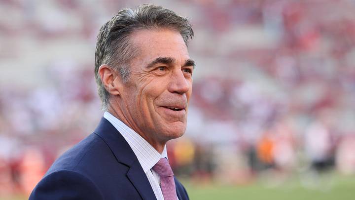 ABC announcer Chris Fowler prior to a college football game. ABC announcer Chris Fowler prior to a college football game.