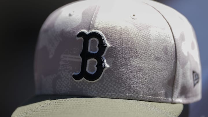 May 26, 2025; Milwaukee, Wisconsin, USA; General view of a Boston Red Sox hat during warmups prior the game against the Milwaukee Brewers at American Family Field. Mandatory Credit: Jeff Hanisch-Imagn Images May 26, 2025; Milwaukee, Wisconsin, USA; General view of a Boston Red Sox hat during warmups prior the game against the Milwaukee Brewers at American Family Field. Mandatory Credit: Jeff Hanisch-Imagn Images