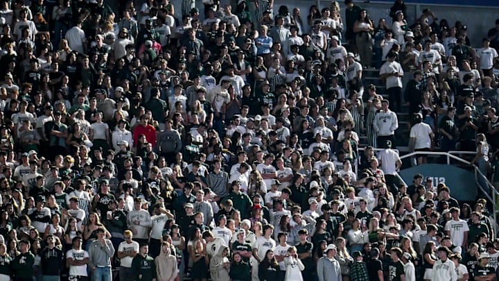 Former coach Mark Dantonio's name on the Spartans Ring of Fame during the first quarter in the game against Ohio State on Saturday, Sept. 28, 2024, at Spartan Stadium in East Lansing.