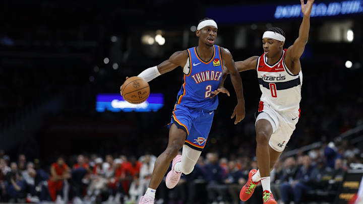 Jan 8, 2024; Washington, District of Columbia, USA; Oklahoma City Thunder guard Shai